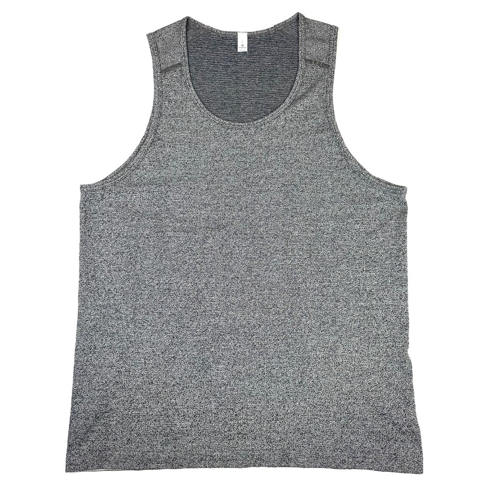 Lululemon Metal Vent Tech Tank Top Heathered Grey Black Mens Size L